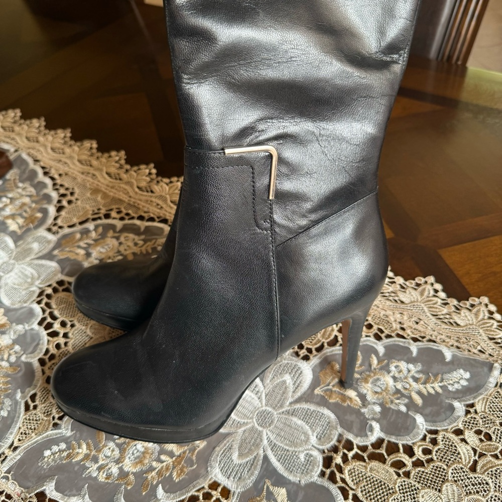 Nine West black high heel boots NWOB - Picture 2 of 7